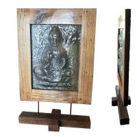 Buddhakép üvegből fakeretben 44*70cm